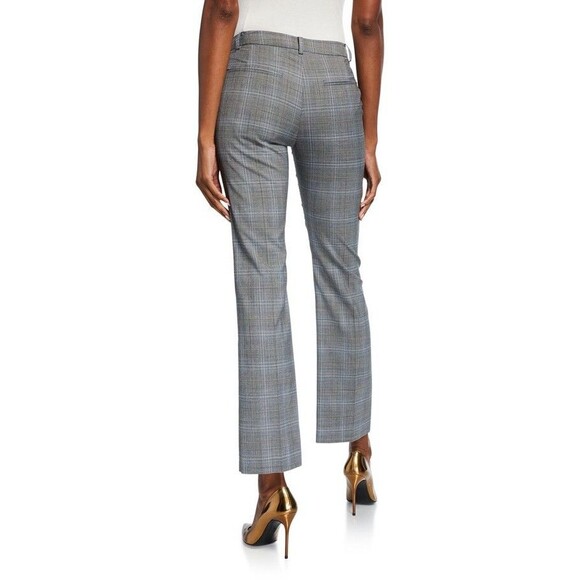 Adeam Glen Plaid Cigarette Pants Size 4 Grey Wool Blend - Picture 4 of 13